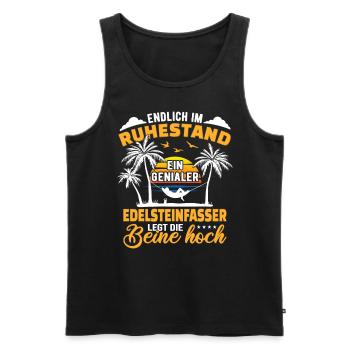 Ruhestand Lustig für Edelsteinfasser Rentner - Männer Premium Bio Tank Top - Schwarz - Vorne - Michal (187cm)