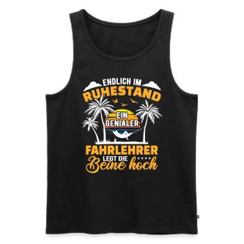 Ruhestand Lustig für Fahrlehrer Rentner Abschied - Männer Premium Bio Tank Top - Schwarz - Vorne - Michal (187cm)