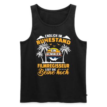 Ruhestand Lustig für Filmregisseur Rentner - Männer Premium Bio Tank Top - Schwarz - Vorne - Michal (187cm)