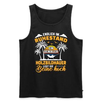 Ruhestand Lustig für Holzbildhauer Rentner - Männer Premium Bio Tank Top - Schwarz - Vorne - Michal (187cm)