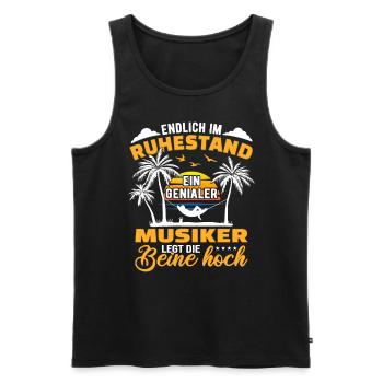 Ruhestand Lustig für Musiker Rentner Abschied - Männer Premium Bio Tank Top - Schwarz - Vorne - Michal (187cm)