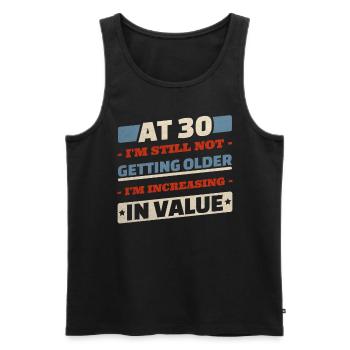 30-Jähriger wird nicht älter Zitate 30. Geburtstag - Männer Premium Bio Tank Top - Schwarz - Vorne - Michal (187cm)