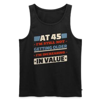 45-Jähriger wird nicht älter Zitate 45. Geburtstag - Männer Premium Bio Tank Top - Schwarz - Vorne - AI Model Male 178 light (178cm)