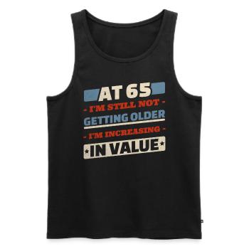 65-Jähriger wird nicht älter Zitate 65. Geburtstag - Männer Premium Bio Tank Top - Schwarz - Vorne - Michal (187cm)