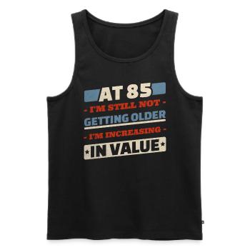 85-Jähriger wird nicht älter Zitate 85. Geburtstag - Männer Premium Bio Tank Top - Schwarz - Vorne - AI Model Male 178 light (178cm)