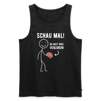 Du Hast Was Verloren Sarkasmus Witz Gehirn - Männer Premium Bio Tank Top - Schwarz - Vorne - Michal (187cm)