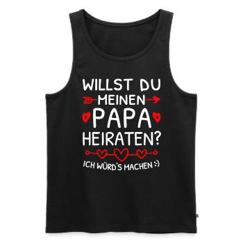 Willst du meinen Papa heiraten? Heiratsantrag - Männer Premium Bio Tank Top - Schwarz - Vorne - AI Model Male 178 light (178cm)