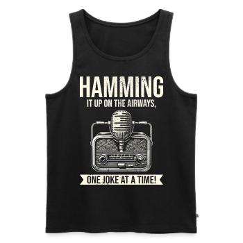 Amateur Vintage Funkamateur Mikrofon - Männer Premium Bio Tank Top - Schwarz - Vorne - Michal (187cm)
