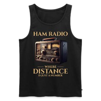 Opérateur radio amateur vintage - Débardeur bio Premium Homme - noir - Devant - Michal (187cm)