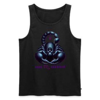 Scorpio zodiac sign - Scorpio girl with Pluto - Men's Premium Organic Tank Top - black - Front - Michal (187cm)