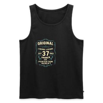Original seit über 37 Jahren Geburtstag Geburt - Männer Premium Bio Tank Top - Schwarz - Vorne - Michal (187cm)