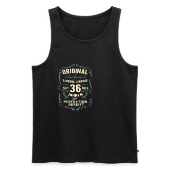 Original seit über 36 Jahren Geburtstag Geburt - Männer Premium Bio Tank Top - Schwarz - Vorne - Michal (187cm)