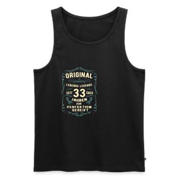 Original seit über 33 Jahren Geburtstag Geburt - Männer Premium Bio Tank Top - Schwarz - Vorne - Michal (187cm)