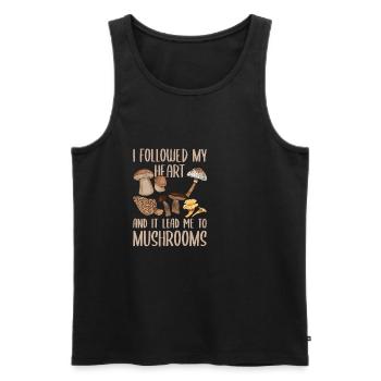 Chasse aux champignons Chasseur de champignons Cueilleur de champignons Morel Mycologue - Débardeur bio Premium Homme - noir - Devant - Michal (187cm)