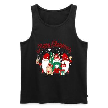 Noël des elfes Joyeux Noël Gnomies - Débardeur bio Premium Homme - noir - Devant - Michal (187cm)