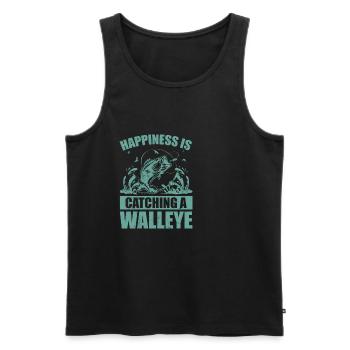 Zander Pike Fishing Anglers - Men's Premium Organic Tank Top - black - Front - Michal (187cm)