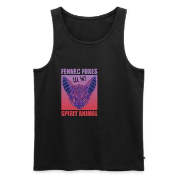 Süßes Wüsten Fuchs Geschenk Für Mädchen Kinder - Männer Premium Bio Tank Top - Schwarz - Vorne - Michal (187cm)