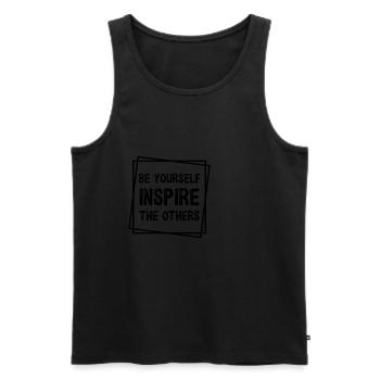 Citations de motivation inspirantes Dictons - Débardeur bio Premium Homme - noir - Devant - Michal (187cm)