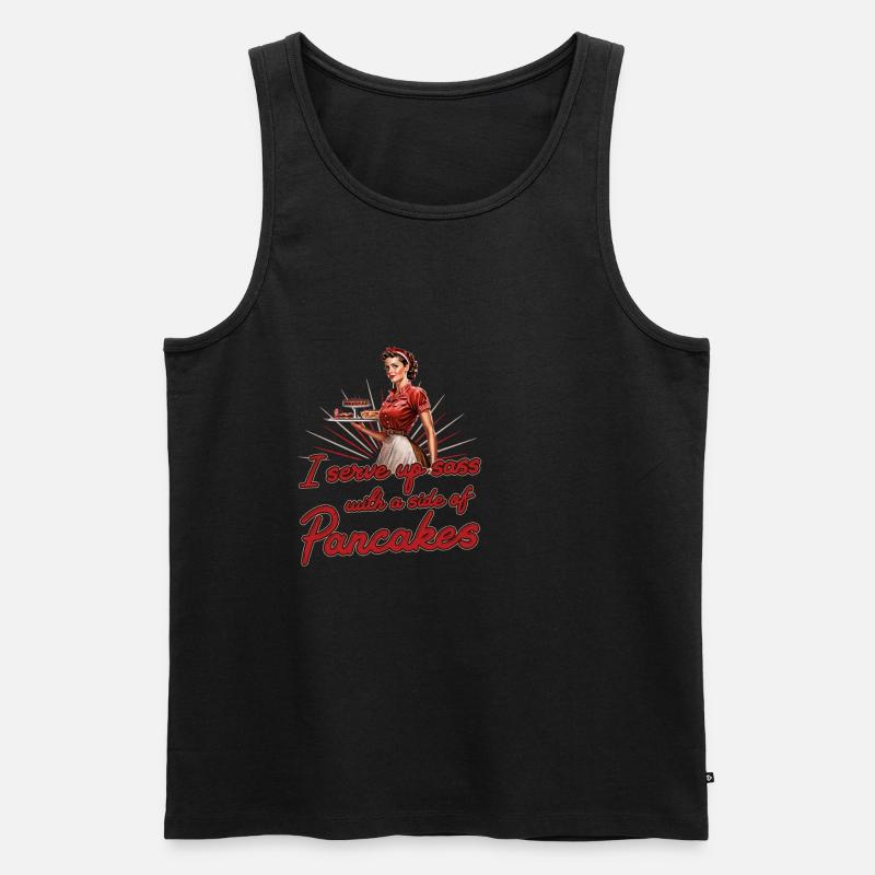 Diner Bar Kellnerin Kellner - Männer Premium Bio Tank Top - Schwarz
