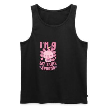 Axolotl Geburtstagsfeier - Männer Premium Bio Tank Top - Schwarz - Vorne - Michal (187cm)