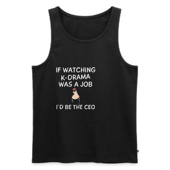 K-Drama Liebhaber Lustig KDrama Mutter - Männer Premium Bio Tank Top - Schwarz - Vorne - Michal (187cm)