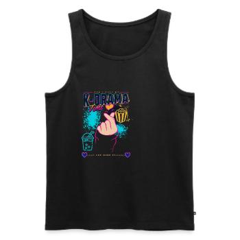 K-Drama Lover Drôle KDrama Maman - Débardeur bio Premium Homme - noir - Devant - AI Model Male 178 light (178cm)