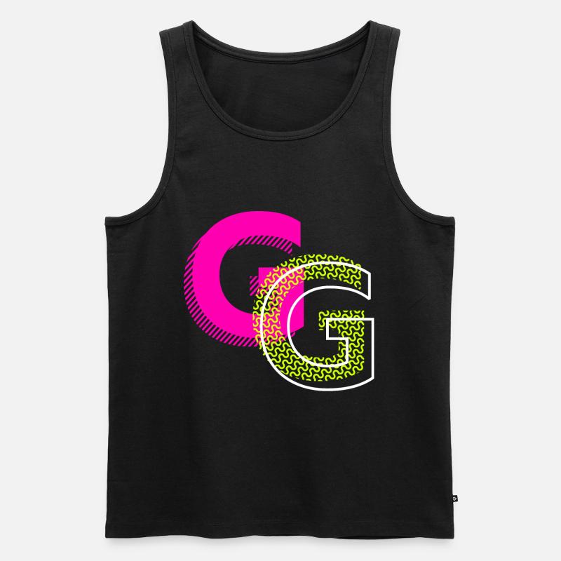 Anfangsbuchstabe G - Männer Premium Bio Tank Top - Schwarz