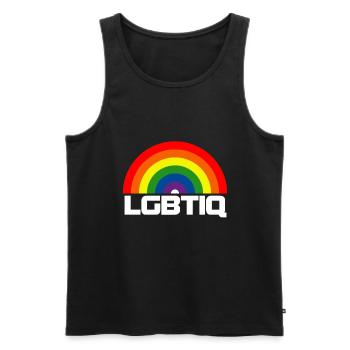 LGBTIQ PRIDE - Männer Premium Bio Tank Top - Schwarz - Vorne - AI Model Male 178 light (178cm)