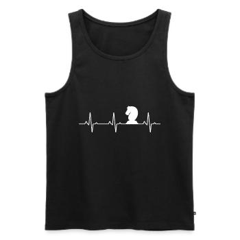 Chess Heartbeat Birthday Hobby Gift Shirt - Men's Premium Organic Tank Top - black - Front - Michal (187cm)