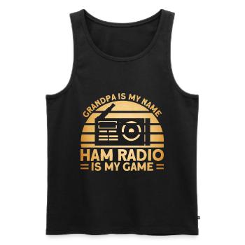 Amateur radio radio amateur Morse code send Gesche - Men's Premium Organic Tank Top - black - Front - Michal (187cm)