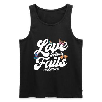 Christian Religious Bible Verse Gift - Men's Premium Organic Tank Top - black - Front - Michal (187cm)