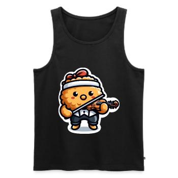 Violon Nugget Lover Chicken Nugget Violon - Débardeur bio Premium Homme - noir - Devant - AI Model Male 178 light (178cm)