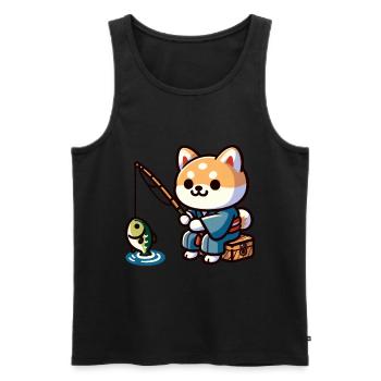 Hund Angeln Hund Angler Kinderzimmer Dekor - Männer Premium Bio Tank Top - Schwarz - Vorne - AI Model Male 178 light (178cm)