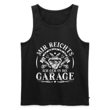 Mir Reichts Ich Geh Garage Vintage Auto Mechaniker - Männer Premium Bio Tank Top - Schwarz - Vorne - Michal (187cm)