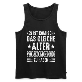 Es Ist Komisch Gleiche Alter Alte Menschen - Männer Premium Bio Tank Top - Schwarz - Vorne - AI Model Male 178 light (178cm)