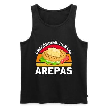 Gourmands Arepa Arepas Gesche colombien - Débardeur bio Premium Homme - noir - Devant - Michal (187cm)