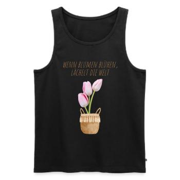 Blumen Garten Gärtner Blumenstrauß BLUMENLIEBE - Männer Premium Bio Tank Top - Schwarz - Vorne - AI Model Male 178 light (178cm)
