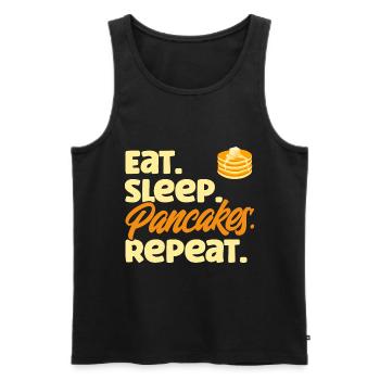 Crêpes Petit déjeuner Crêpes Fluffiger Flachk - Débardeur bio Premium Homme - noir - Devant - Michal (187cm)