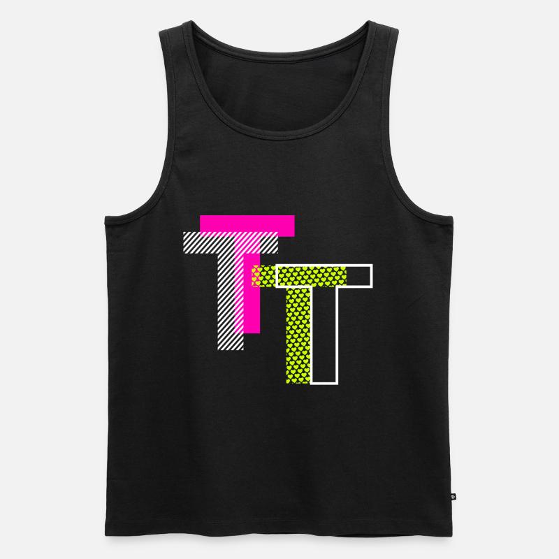 Buchstabe T - Männer Premium Bio Tank Top - Schwarz