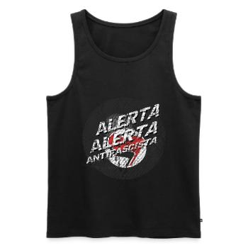 antifa billiard alerta alerta - Männer Premium Bio Tank Top - Schwarz - Vorne - AI Model Male 178 light (178cm)
