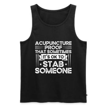 Acupuncteur Médecine Alternative Médecine Chinoise - Débardeur bio Premium Homme - noir - Devant - AI Model Male 178 light (178cm)