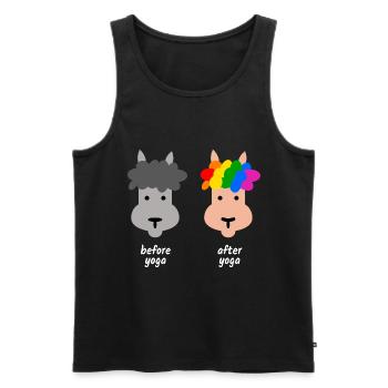 Alpaka buntes Lama Yoga - Männer Premium Bio Tank Top - Schwarz - Vorne - Michal (187cm)