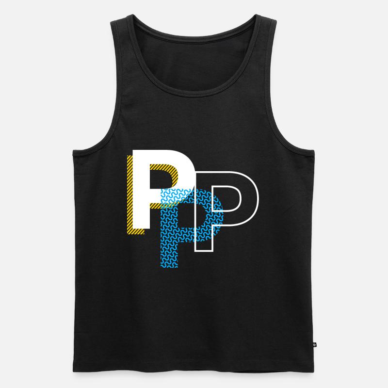 Anfangsbuchstabe P - Männer Premium Bio Tank Top - Schwarz
