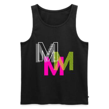 M Buchstabe - Männer Premium Bio Tank Top - Schwarz - Vorne - AI Model Male 178 light (178cm)