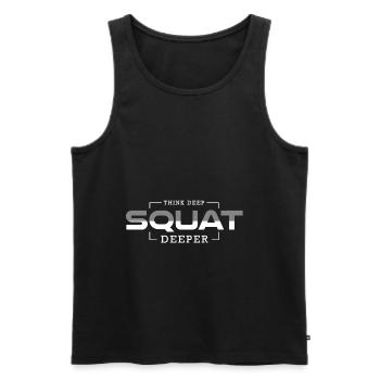 Think Deep Squat Deeper - Premium Design - Men's Premium Organic Tank Top - black - Front - AI Model Male 178 light (178cm)