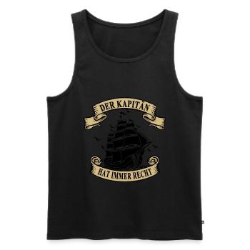 Kapitän Segelboot Recht Segelschiff - Männer Premium Bio Tank Top - Schwarz - Vorne - Michal (187cm)