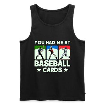 Carte de baseball Collection de cartes de sport Cadeau - Débardeur bio Premium Homme - noir - Devant - Michal (187cm)