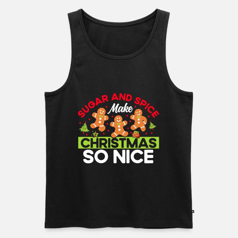 Plätzchen backen Weihnachtsbäckerei Lebkuchen Gesc - Männer Premium Bio Tank Top - Schwarz