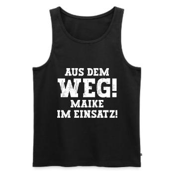 Maike Lustiger Spruch Vorname Name Maike - Männer Premium Bio Tank Top - Schwarz - Vorne - AI Model Male 178 light (178cm)