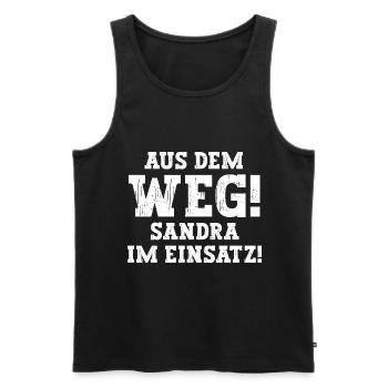 Sandra Lustiger Spruch Vorname Name Sandra - Männer Premium Bio Tank Top - Schwarz - Vorne - Michal (187cm)